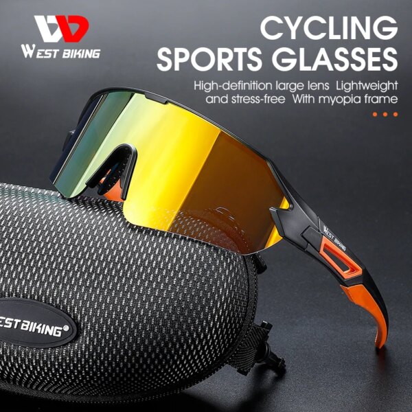 WEST BIKING-gafas de sol para ciclismo, protección UV400, gafas deportivas para hombre y mujer, gafas para bicicleta de montaña y carretera, gafas para senderismo y equitación