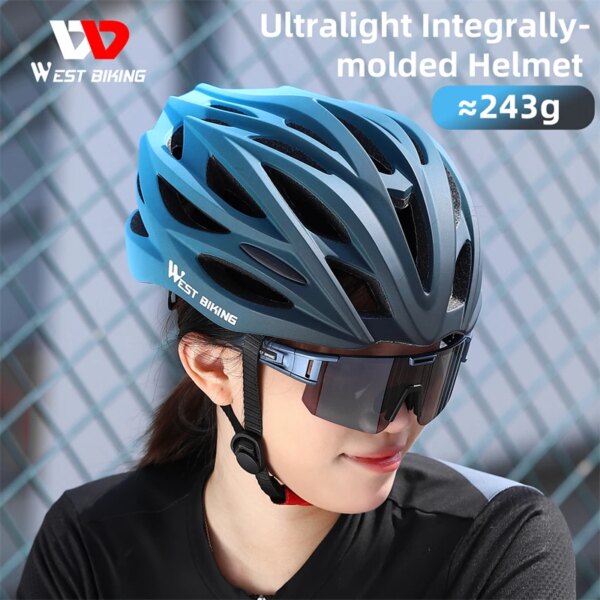 WEST BIKING casco ligero para mujer, bicicleta de carreras de carretera, casco de Color degradado para parejas, monopatín, casco de seguridad integrado para hombres