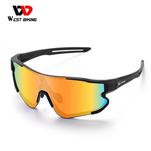 WEST BIKING-Gafas de ciclismo polarizadas con montura completa, lentes de sol con revestimiento UV400 para ciclismo, pesca, deportes de senderismo, gafas para bicicleta