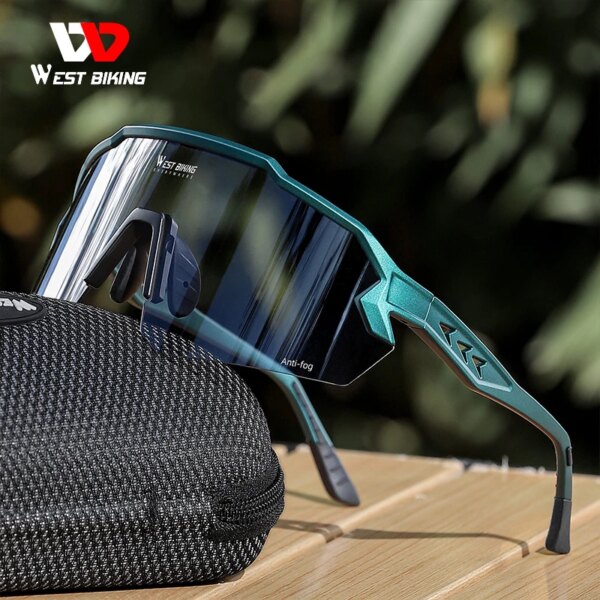 WEST BIKING, gafas de sol fotocromáticas para ciclismo, gafas antiniebla para bicicleta, gafas deportivas sin montura a prueba de viento UV400, gafas TR90 con montura