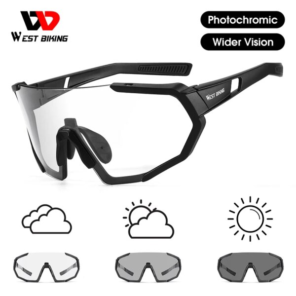 WEST BIKING-gafas de sol fotocromáticas para ciclismo, gafas para deportes de bicicleta de montaña y carretera, con protección UV400, para pesca y ciclismo