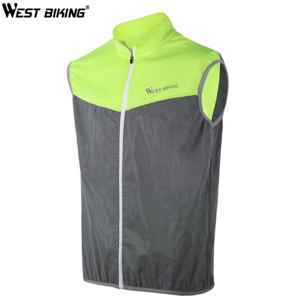 WEST BIKING-Chaleco reflectante de seguridad para ciclismo, chaleco corto sin mangas para correr, pesca, senderismo, deportes al aire libre, secado rápido