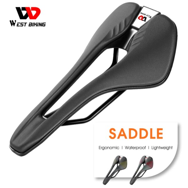 WEST BIKING-sillín de bicicleta de carretera ultraligero VTT, asiento de carreras ondulado, sillín de bicicleta de carretera para hombre, accesorios de ciclismo MTB cómodos y suaves