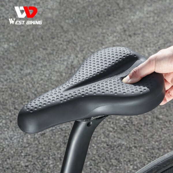 WEST BIKING-funda de silicona para sillín de bicicleta, suave y grueso, antigolpes, antideslizante, impermeable, para cojín de bicicleta de montaña