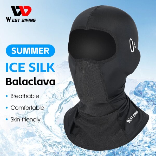 WEST BIKING-gorro pasamontañas fresco de verano, gorra de ciclismo transpirable para deportes al aire libre, protector para todo el rostro, bufanda, forro para casco de motocicleta y bicicleta