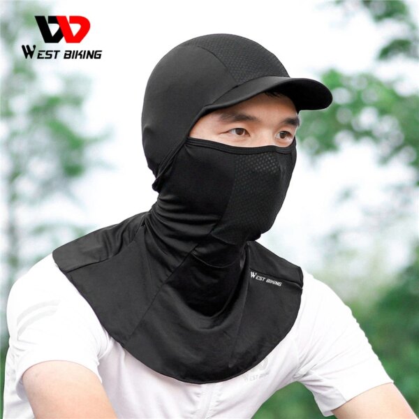 WEST BIKING-gorro de seda helada para verano, pasamontañas Anti-UV elástico transpirable con ala, forro para casco de ciclismo, sombrero, chal con protección solar