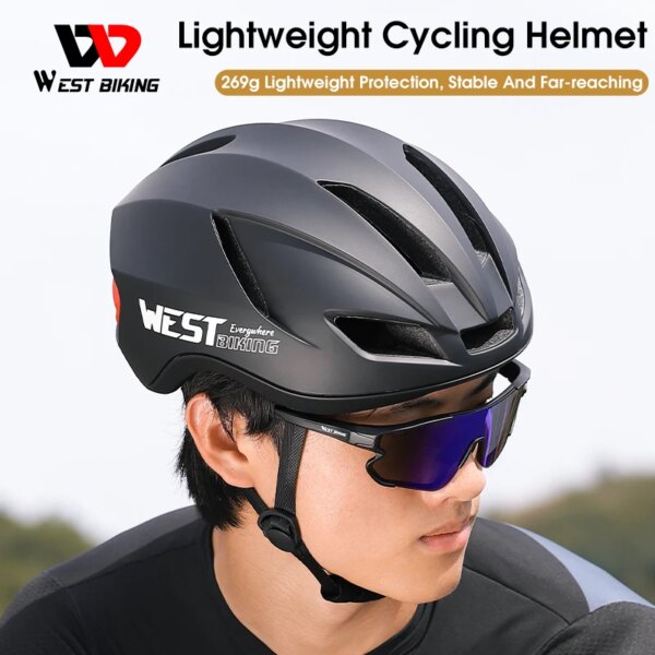 WEST BIKING-casco de bicicleta ultraligero para hombre y mujer, cabeza de seguridad de conducción ajustable, equipos de ciclismo, accesorios para MTB