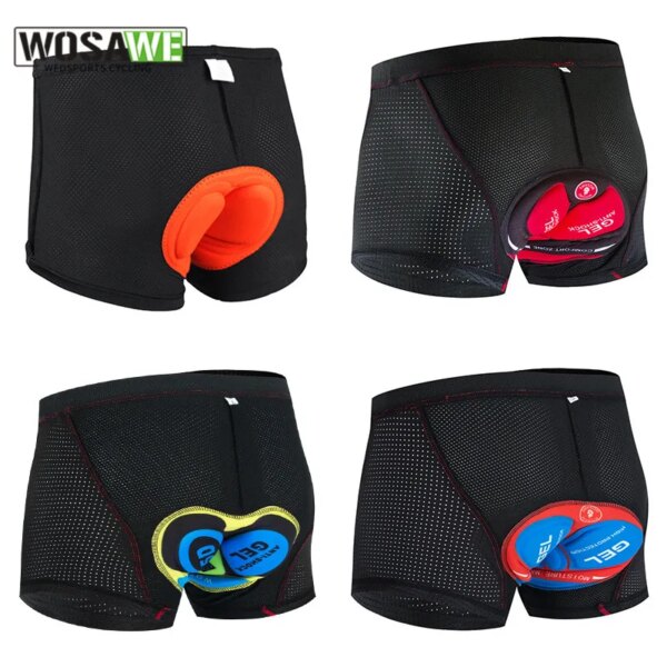 WOSAWE 2022 pantalones cortos de gel de Ciclismo de Carretera para hombre, malla transpirable de secado rápido, almohadillas 5D, bragas para ciclismo de montaña, pantalones cortos, ropa interior para bicicleta, calzoncillos