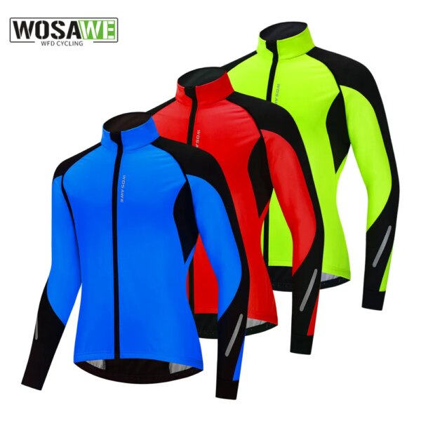 WOSAWE, chaqueta de bicicleta para hombre, chaqueta de invierno a prueba de viento para ciclismo, chaqueta polar cálida para montar al aire libre, correr, deportes, senderismo