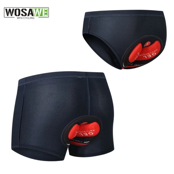 WOSAWE, ropa interior transpirable para bicicleta, pantalones cortos de ciclismo para hombre, almohadilla de Gel Pro 5D mejorada, calzoncillos para bicicleta a prueba de golpes, calzoncillos MTB de verano