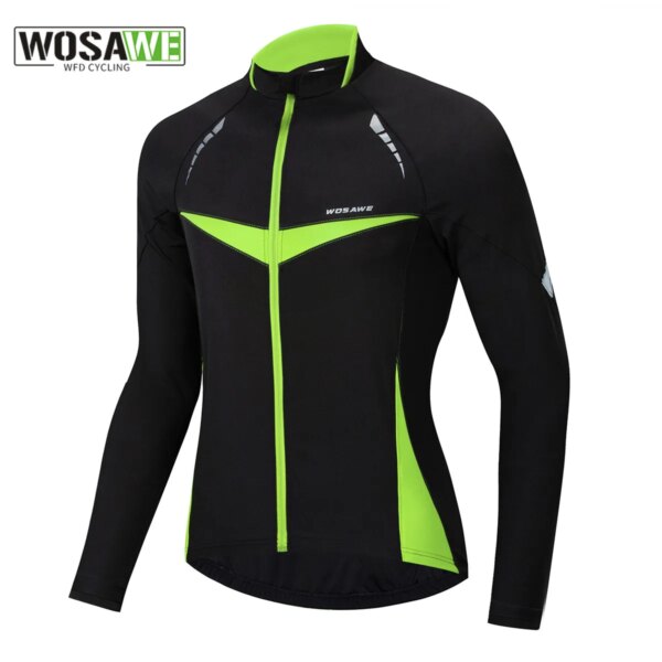 WOSAWE-Chaqueta de ciclismo para hombre, cortavientos para bicicleta, repelente al agua, camiseta de ciclismo reflectante, chaqueta para mujer al aire libre para bicicleta de montaña