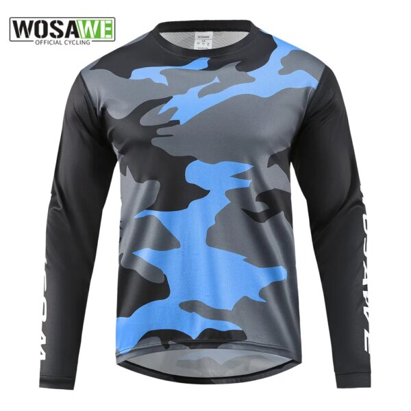 WOSAWE ciclismo Jersey MTB Jersey para descensos ropa para bicicleta de montaña manga larga otoño montar camiseta para correr