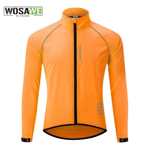 WOSAWE-Chaqueta de lluvia para ciclismo, Jersey multifunción de alta visibilidad, para bicicleta de montaña o de carretera, resistente al viento, de secado rápido, cortavientos