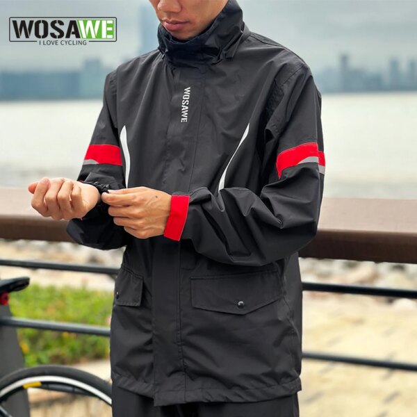 WOSAWE-chubasquero para Ciclismo, chaqueta impermeable para acampar, impermeable, reflectante, deportivo, Ropa para Ciclismo de montaña