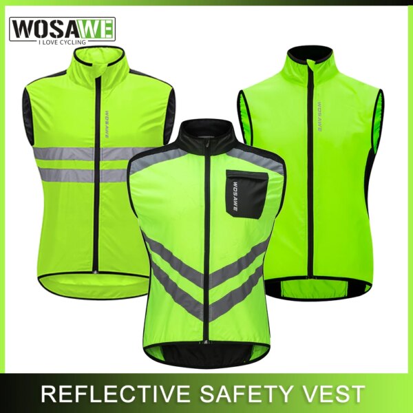 WOSAWE, chalecos reflectantes de seguridad para Ciclismo, chaleco deportivo sin mangas para hombre, Ropa de Ciclismo, Jersey, chaleco, Ropa para bicicleta de montaña y carretera