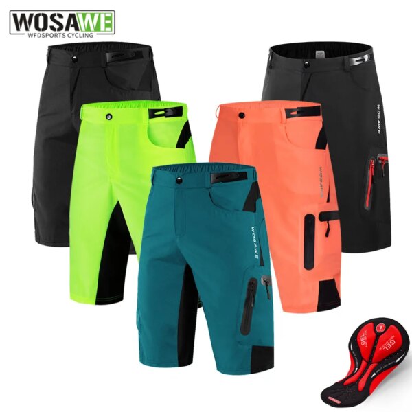 WOSAWE pantalones cortos de ciclismo de verano transpirables sueltos cortos MTB pantalones cortos de descenso bicicleta de montaña pantalones cortos de verano