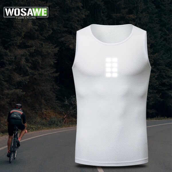 WOSAWE, ropa interior de ciclismo, capa Base deportiva, Jersey de ciclismo, chaleco reflectante, camiseta interior para hombre, chaleco elástico de secado rápido, Jersey de bicicleta de carretera