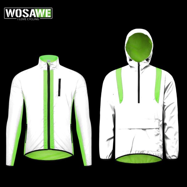 WOSAWE chaqueta de ciclismo reflectante completa invierno otoño bicicleta cortavientos bicicleta suave a prueba de viento impermeable chaqueta de moto hombres abrigo