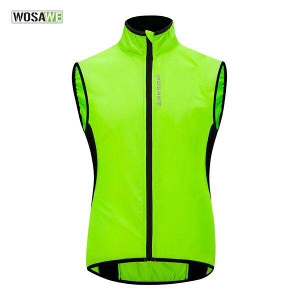 WOSAWE-Chaleco ligero para ciclismo para hombre y mujer, chaleco reflectante a prueba de viento para bicicleta de montaña, cortavientos con espalda de malla para correr, chaqueta cortavientos