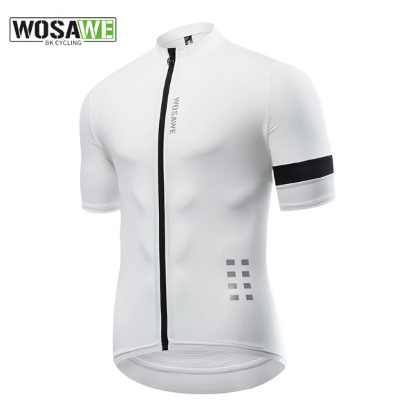 WOSAWE, Jersey de ciclismo para hombre, ropa reflectante de secado rápido para ciclismo, ropa para bicicleta MTB, camisetas de manga corta para ciclismo transpirables