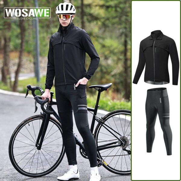 WOSAWE-cortavientos para ciclismo para hombre, chaqueta para bicicleta de carreras, resistente al agua, resistente al viento, reflectante, Anti-UV, chaleco para correr