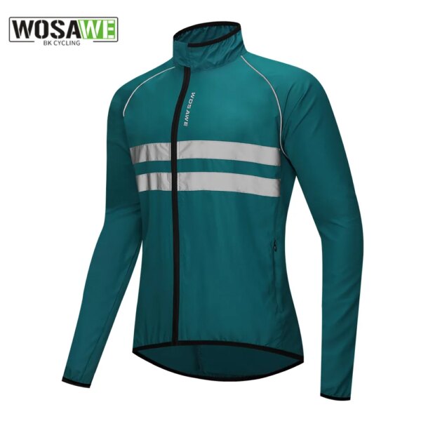 WOSAWE-Chaqueta de ciclismo para hombre, larga, impermeable, resistente al viento, para bicicleta de montaña y de carretera, cortavientos para bicicleta