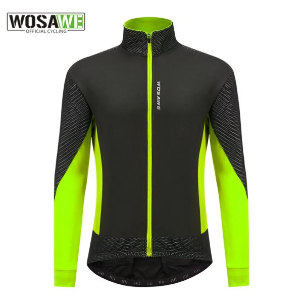 WOSAWE-Chaqueta de ciclismo para hombre, ropa deportiva térmica de lana para ciclismo de montaña o de carretera, a prueba de viento