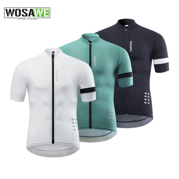 WOSAWE-Camiseta de ciclismo para hombre, camisetas de manga corta para ciclismo de montaña, transpirables, reflectantes, ligeras, ropa deportiva