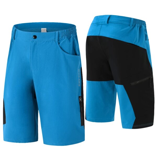 WOSAWE-pantalones cortos de ciclismo para hombre, sin almohadillas interiores, multibolsillos, medio pantalón de secado rápido, pantalones de ciclismo holgados, pantalones cortos de verano con cremallera