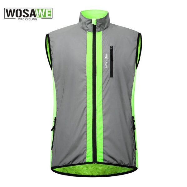 WOSAWE-Chaleco reflectante para ciclismo para hombre, chaqueta sin mangas a prueba de viento, Maillot para bicicleta de montaña y carretera, chaleco de carreras