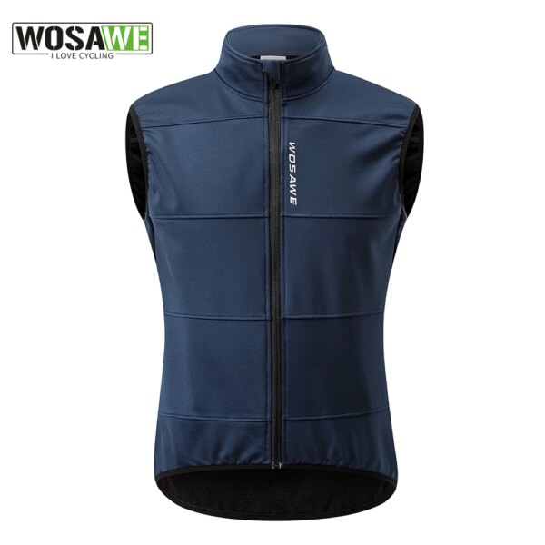 WOSAWE-Chaleco de ciclismo a prueba de viento para hombre, abrigo térmico de invierno, chaqueta reflectante sin mangas para bicicleta, chaleco para correr y ciclismo