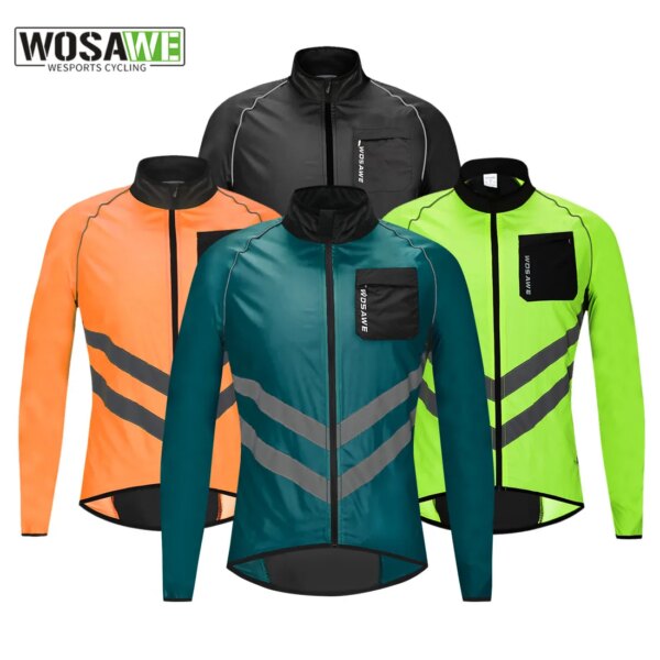 WOSAWE, chaquetas reflectantes para ciclismo para hombre, transpirables, impermeables, ligeras, cortavientos para la lluvia, ropa para bicicleta de montaña