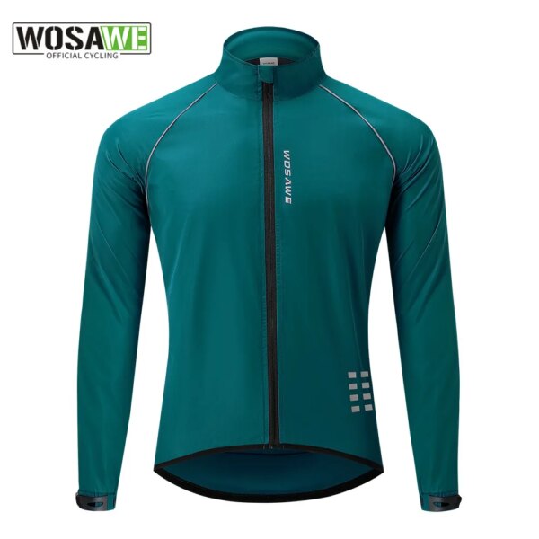 WOSAWE-chaquetas reflectantes para ciclismo para hombre, ropa a prueba de viento para montar en bicicleta, cortavientos para deportes al aire libre, correr, chaleco de malla para bicicleta de montaña