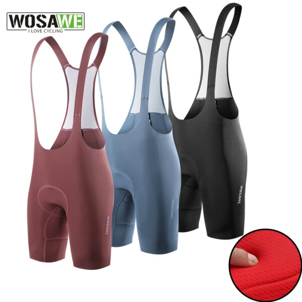 WOSAWE pantalones cortos de verano MTB para hombre, pantalones cortos con pechera para ciclismo, acolchado 3D, mallas transpirables para bicicleta de montaña al aire libre, ropa para ciclismo