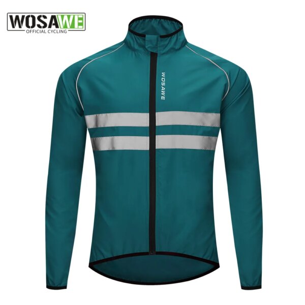 WOSAWE-Chaqueta de ciclismo reflectante ultraligera para hombre, chaqueta a prueba de viento para bicicleta de montaña, cortavientos para correr y montar en bicicleta