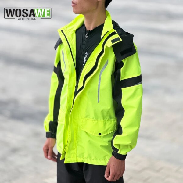 WOSAWE-Camiseta impermeable para ciclismo, chubasquero de manga larga, abrigo para la lluvia, ropa para bicicleta a prueba de viento, chaqueta para bicicleta de montaña para hombre y mujer