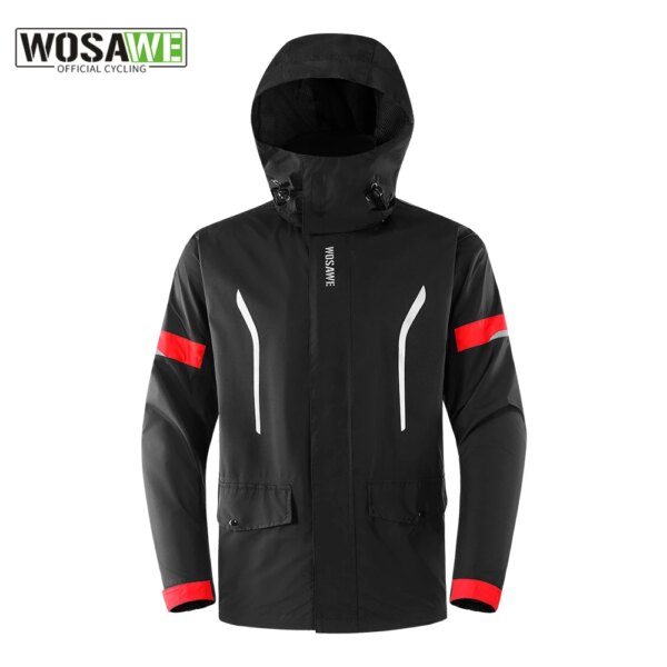 WOSAWE impermeable ciclismo chaqueta de lluvia con capucha cortavientos impermeable MTB bicicleta viento abrigo ligero bicicleta de carretera chaqueta impermeable