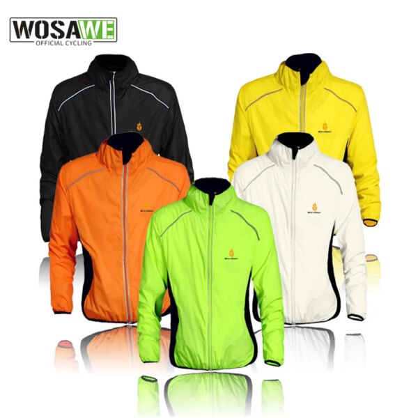 WOSAWE chaquetas de ciclismo a prueba de viento para hombres y mujeres, ropa impermeable para bicicleta, camisetas de manga larga, chaleco sin mangas, abrigo para el viento