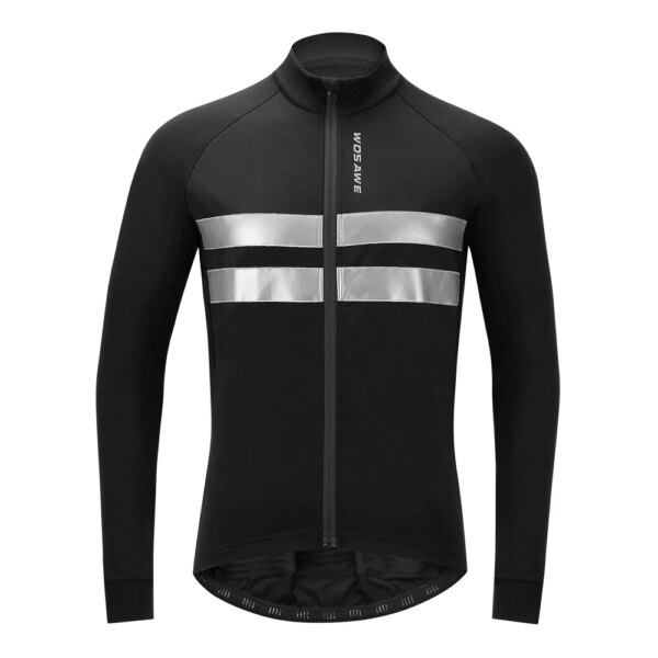 WOSAWE-Chaquetas de ciclismo para invierno, abrigo cálido para deportes al aire libre, Jersey de manga larga para bicicleta de montaña y carretera, cortavientos a prueba de viento, ropa de ciclismo