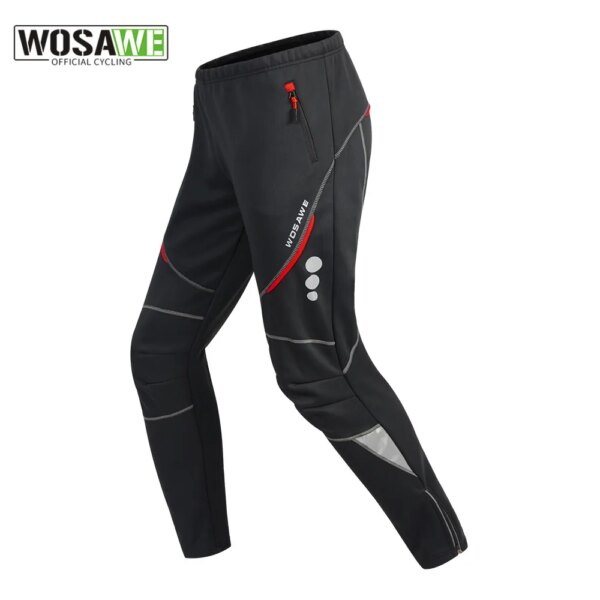 WOSAWE pantalones de ciclismo de invierno, pantalones térmicos cálidos de lana para ciclismo, pantalones a prueba de viento para montar en bicicleta MTB, bicicleta de carretera, correr, senderismo y pesca