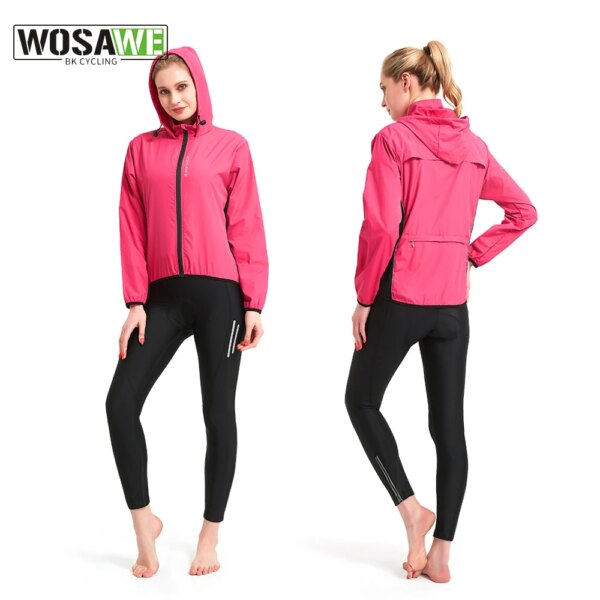 WOSAWE-ropa de bicicleta para mujer, chaqueta de ciclismo a prueba de viento y pantalón con almohadilla de Gel, ropa deportiva para ciclismo de montaña y carretera