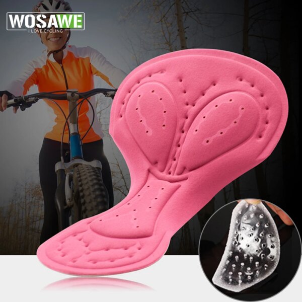 WOSAWE-almohadilla de Gel de ciclismo para mujer, almohadilla acolchada rosa a prueba de golpes 5D, Base de montar con agujeros transpirables, almohadilla de Gel de silicona para Moto