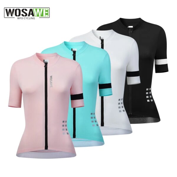 WOSAWE-Camiseta de ciclismo para mujer, ropa de ciclismo Anti-Uv de verano, ropa de bicicleta de montaña de secado rápido para mujer