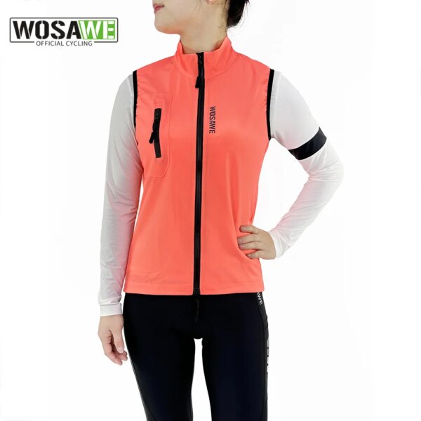 WOSAWE-Chaleco de ciclismo para mujer, ropa deportiva a prueba de viento, sin mangas, ropa interior de carretera de secado rápido, camisetas cómodas para bicicleta