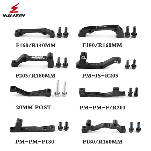 WUZEI Adaptador de disco de freno MTB, soporte de frenos hidráulicos IS PM, adaptador de montaje de poste de disco de pinza de freno para Rotor de 140, 160, 180 y 203mm