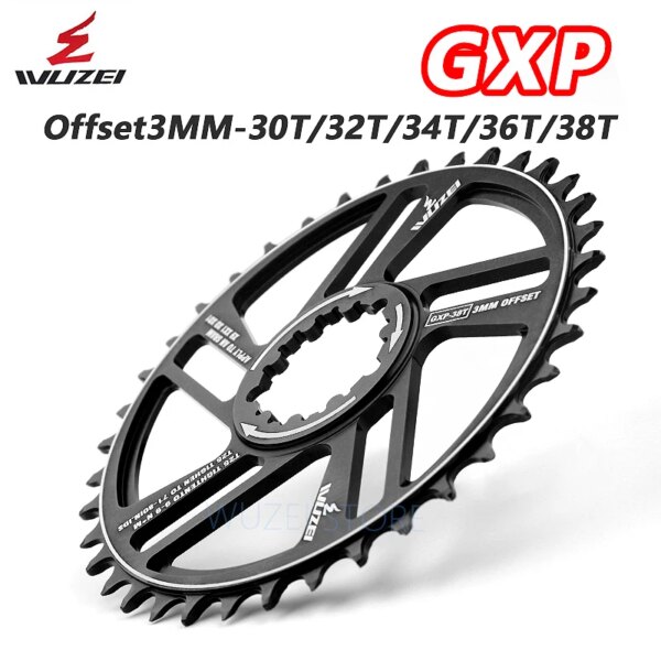 WUZEI MTB Plato de bicicleta de montaña 30/32/34/36/38/40/42T 3/6 grados corona rueda dentada de bicicleta para platos y bielas Sram 11/12S NX GX GXP