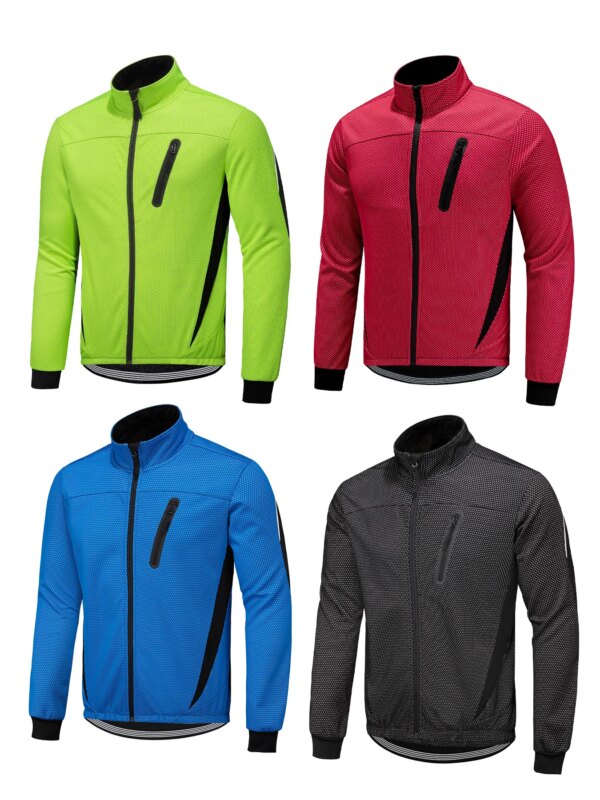 Abrigo deportivo de ciclismo cálido, chaqueta pesada a prueba de viento, ropa de ciclismo de invierno para hombres
