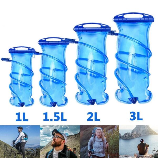 Vejiga de agua, depósito de agua, paquete de hidratación, bolsa de almacenamiento sin BPA, 1L, 1,5l, 2L, 3L, chaleco de hidratación para correr, mochila