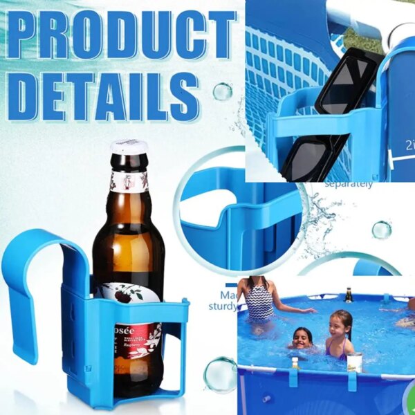 Soporte colgante para taza de agua, estante de almacenamiento para bebidas, lado de la piscina, cerveza