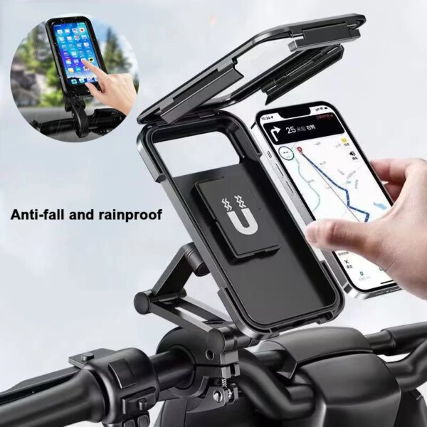 Soporte para teléfono móvil impermeable, soporte para teléfono móvil para motocicleta y bicicleta, Gps, giratorio de 360 ​​grados, soporte Universal ajustable para teléfono